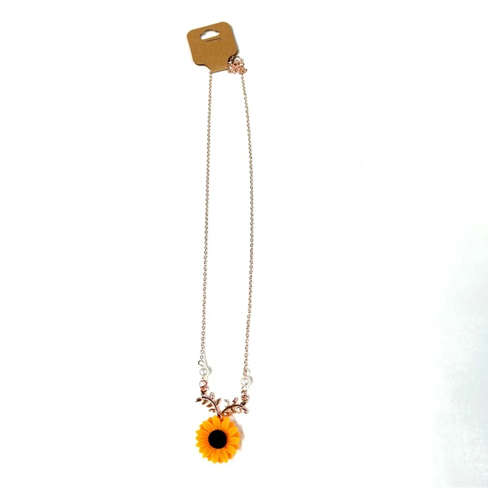 NEW Jewelry Necklace Plastic Pendant Sunflower